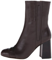 Nine West Women's Deliah Leather Boot, Dark Brown, 10.5 M US