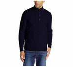Savane Men's Long Sleeve Mock-Neck Sweater Total Eclipse Blue Size MED