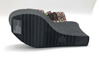 Madden Girl Women's Sabel Canvas Wedge Sandal, Multicolor Black, 7 US, New