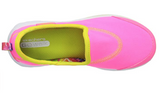 SKECHERS KIDS Go Walk 81020L Canvas Kids Slip On Shoes Neon Pink Girls 11 US