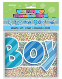 It's A Boy, Banner Garland Baby Shower Party Hanging Decorations, 9ft