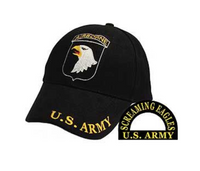 U.S. Army 101st Airborne Division Screaming Eagles Hat Cap [Black-Adjustable]