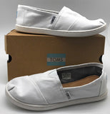 TOMS Youth Classic Canvas Closed Toe Slip On Shoes, White, Size 6 Youth