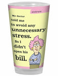 Tree-Free Greetings Aunty Acid Artful Pint Glass, 16 Oz, Unnecessary Stress