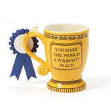 Our Name is Mud “World’s Craziest Cat Lady” Blue Ribbon Trophy Stoneware Coff...