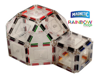 Rainbow Mags 40 Piece Glass Color Magnetic Tiles with Colored Magnets, IGLOO SET