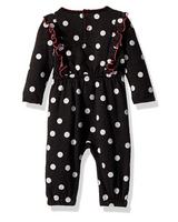 JUST BORN Baby Girls Collars & Bows Fleece Coverall 3-6m