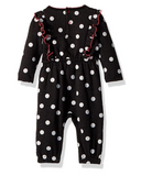 JUST BORN Baby Girls Collars & Bows Fleece Coverall 3-6m