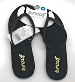 Reef Women's Stargazer Thong Flip Flop Sandal, Black/Black, 8 M US - New!