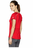 ASICS Women's Upcourt Shorts Sleeve Jersey, Red/White, X-Small