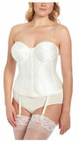 Carnival Womens Full Figure Satin Torselette Bra, Ivory, 40C