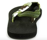 Rainbow Sandals Grombows Kids Green Camo Strap, Black, Soft Tops (7/8)