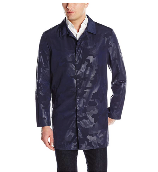 Nick Graham Men's Grahamercy Camo Raincoat Jacket, Navy, Medium