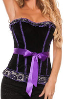 Starline - Women's Embroidered Ruffle Trim with Satin Bow Corset - Size L