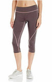 PL Movement Women's Athletic Capri w/Lace Printed Inset, Charcoal, Medium