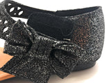Sarah Jayne Girl's Ginger Bow Slingback Thong Sandal Black Big Kid 3 M US
