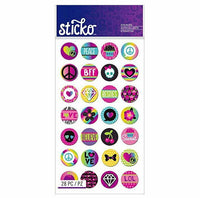 Sticko Classic Girly Words & Icon Circles Stickers
