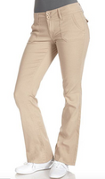 New! WallFlower Juniors Bootcut Chino Uniform Pants in Khaki, Size 5