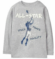 Crazy 8 Boys' Little Long Sleeve Graphic Tee, Grey All Star, S