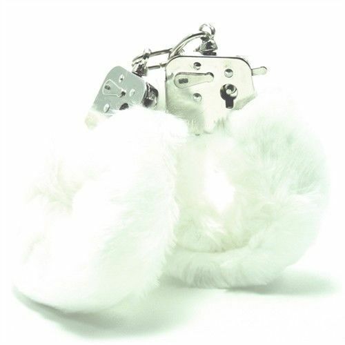 Golden Triangle - Plush Love Cuffs - Real Handcuffs With Key - White