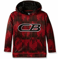 CB Sports Little Boys' Fleece Pullover Hoodie Sweatshirt, Engine Red Print, 5/6