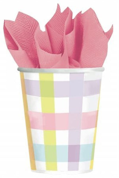 Amscan Colorful Gingham 9 oz. Cups - 8 ct