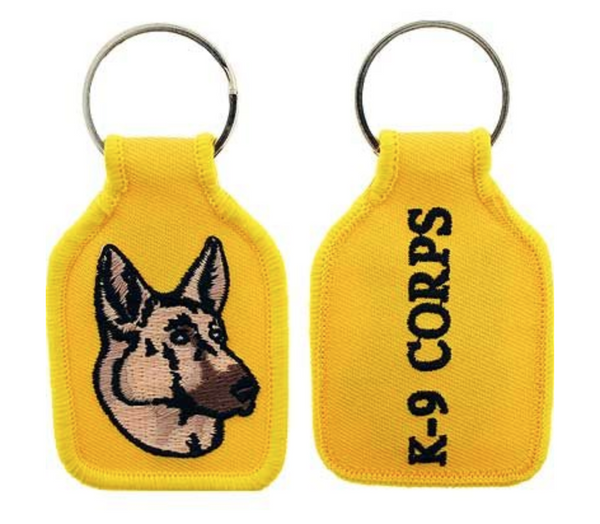 K-9 Corps German Shepard Embroidered Key Chain Ring 1.75 x 3.5 in
