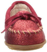 Minnetonka Glitter Moc,Red,12 M US Little Kid