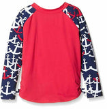 Hatley Little Girls' Anchors Rash Guard, Red, 4