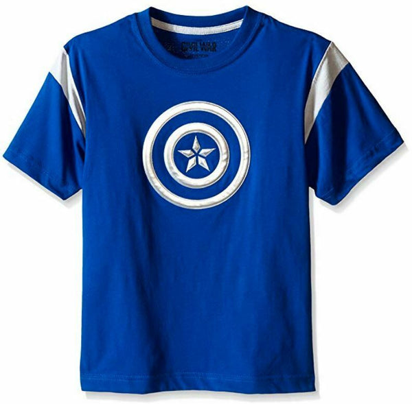 Marvel Big Boys' Captain America T-Shirt, Royal, 18/20