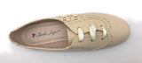 Sarah Jayne Women's JAZZ Flat Ribbon Lace Up Oxford Shoes, Beige, 5 M US