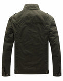 WenVen - Men's Fashion Patched Cotton Jackets - Army Green - Size X-Large