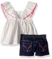 Limited Too Girls' Big Fashion Top and Short Set, Vanilla, 8