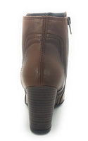 Miz Mooz Womens Samba Zip Ankle Boot Brown Leather Size 36 EU 6 US