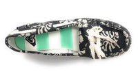 Roxy Womens Ahoy II Boat Shoe, Black/ White Flower Print, 7.5 M US
