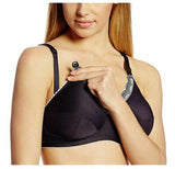 Royce Women's Sadie Wire-Free Nursing Bra, Black/Silver, 32HH