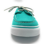 Sperry Top-Sider Women's Bahama Two-Eye White Cap Boat Shoe Pool Green 6 M US