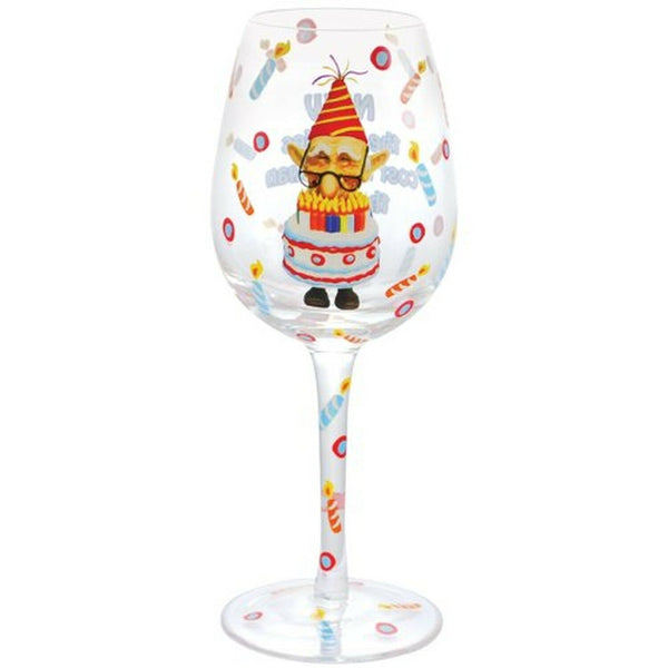 Westland Giftware 9-Inch Happy Birthday Wine Glass, 15-Ounce