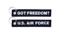 Embroidered Air Force Got Freedom? Keychain , 5.75 x 1, Navy Blue