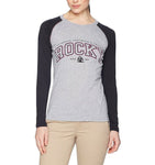 Rocky Women's Logo Long-Sleeve Raglan T-Shirt, Black/Grey, X-Large