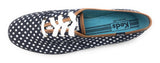 Keds Women's Polka Dot Champion Lace Up Canvas Sneaker, Navy Blue/White, 11 M US