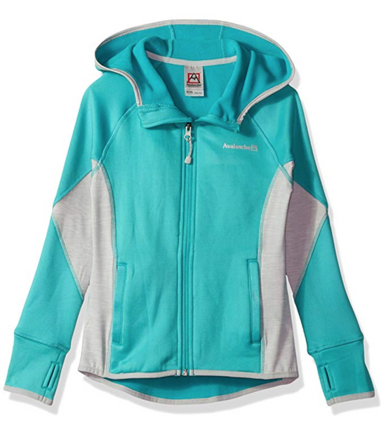 Avalanche Little Girl's Full Zip Hooded Jacket Outerwear, Jade Challenge, 5/6