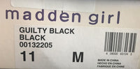 Madden Girl Women's Guilty Slip On Ballet Flats Faux Gold Zipper, Black, 11 M US