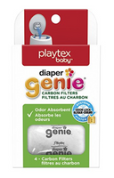 Playtex Carbon Filter 4 Pack Refills for Diaper Genie Diaper Pails, White