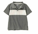 Crazy 8 Boys' Toddler Li'l Multi Stripe Short Sleeve Polo, Rocket Ship, 12-18 mo