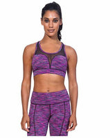 TLF Apparel Women's Athletic Havoc Sports Bra, Sangria Space-Dye, Small