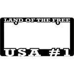 USA #1 Land of the Free - Auto License Plate Frame
