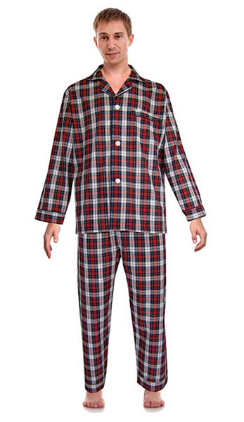 RK Classical Sleepwear Men’s Broadcloth Woven Pajama Set, Large