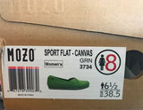 MOZO Women's Sport Flat Canvas Work Shoe Green 8 M US