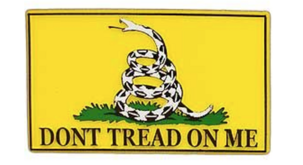 Don't Tread On Me, Yellow Refrigerator Magnet, 2.75 x 1.75 in